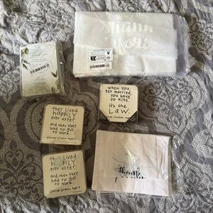 Wedding Thank You Cards Set, Gift Bags, Coasters NIP